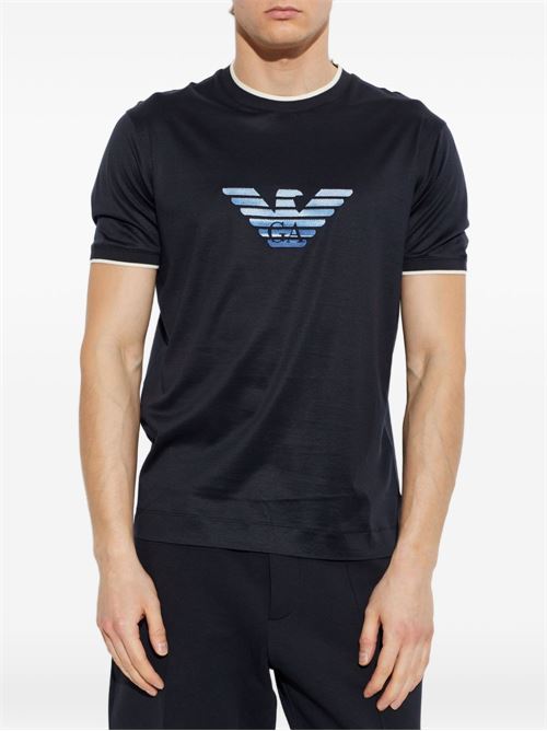T-shirt uomo Emporio Armani manica corta navy con logo EMPORIO ARMANI | EM005271AF10017UB118